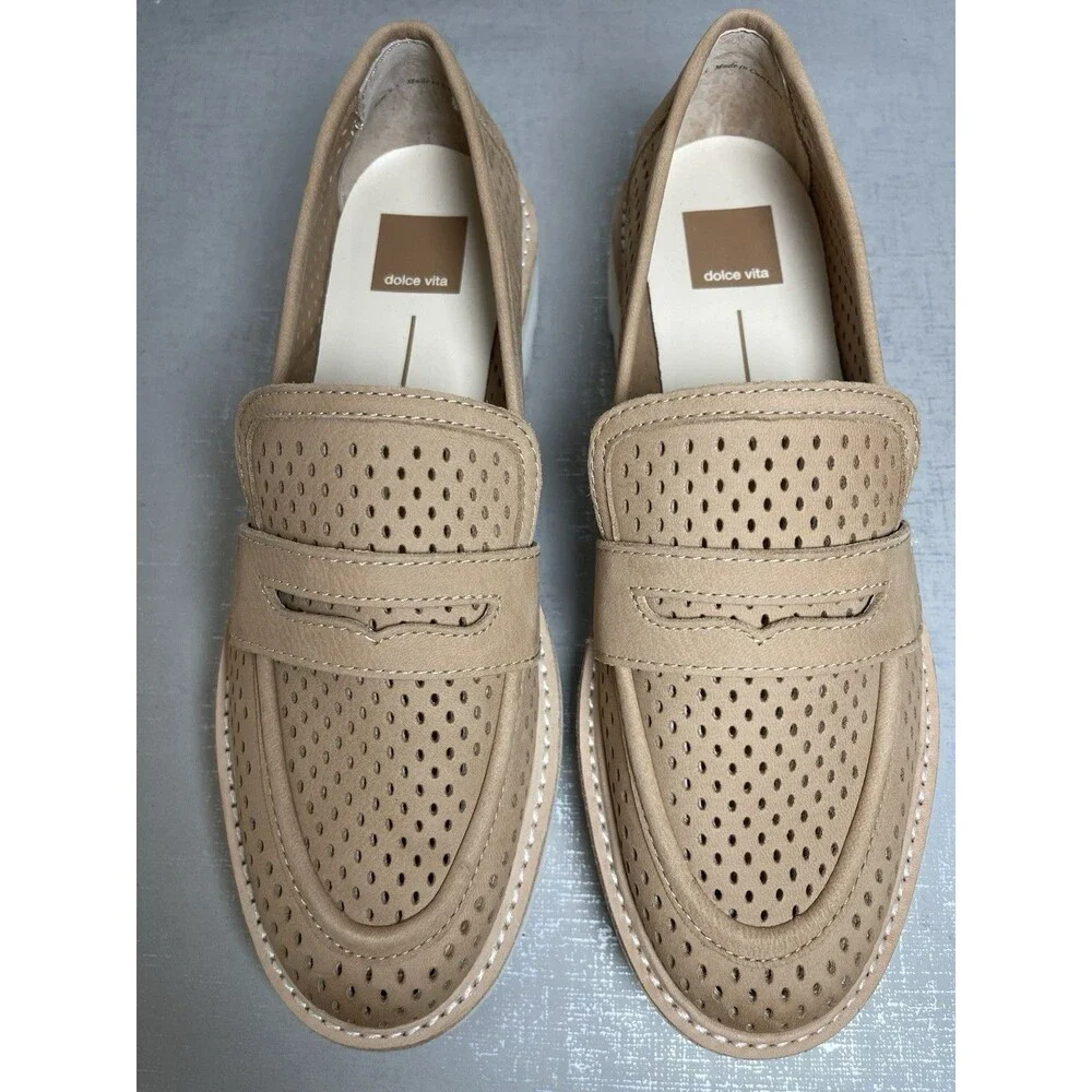 Dolce Malila Chunky Lug Sole Platform‎ Loafers Tan 8.5 Comfort Preppy Shoes